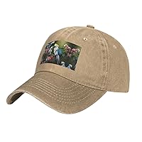 Beautiful Cockatoo Bird Flower Print Unisex Adjustable Baseball Caps Washed Denim Trucker Hat Baseball