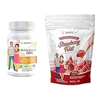 30-Day Bariatric Vitamin Bundle (Multivitamin ONE 1 per Day! Chewable with 45mg Iron - Orange Citrus and Calcium Citrate Soft Chews 500mg with Probiotics - Strawberry Twist)