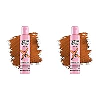 Hair Dye - Vegan and Cruelty-Free Semi Permanent Hair Color - Temporary Dye for Pre-lightened or Blonde Hair - No Peroxide or Developer Required (CORAL RED) (Pack of 2)