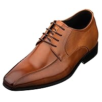 Men's Invisible Height Increasing Elevator Shoes - Premium Leather Formal Dress Shoes - 2.2 Inches Taller