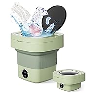 Portable Washing Machine, 9L Mini Laundry Washer with 3 Modes Cleaning for Underwear, Baby Clothes, Sock, Small Delicates. Foldable Washer and Dryer Combo for Apartment, Home, Hotel, Camping,RV(Green)