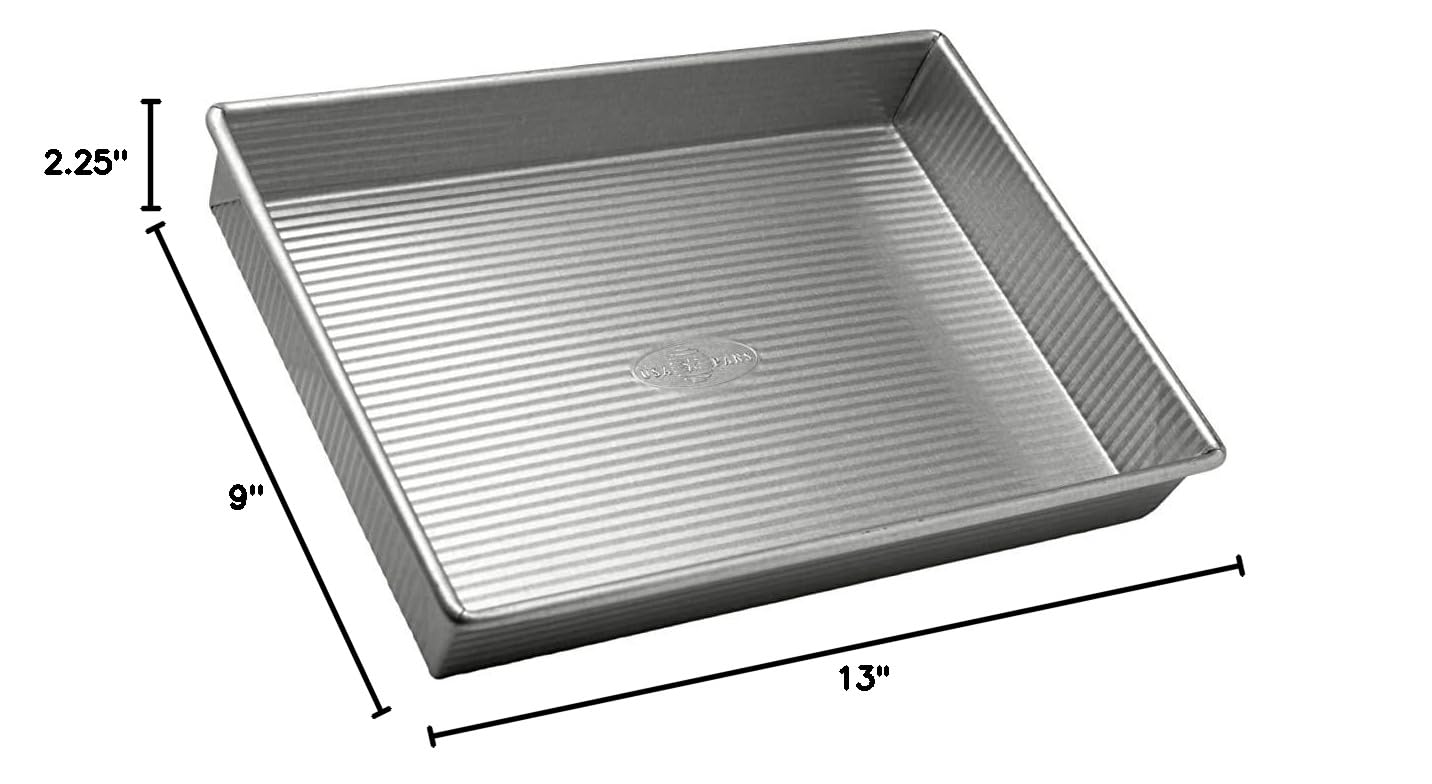 USA Pan Bakeware Rectangular Cake Pan, 9 x 13 inch, Nonstick & Quick Release Coating, Made in the USA from Aluminized Steel