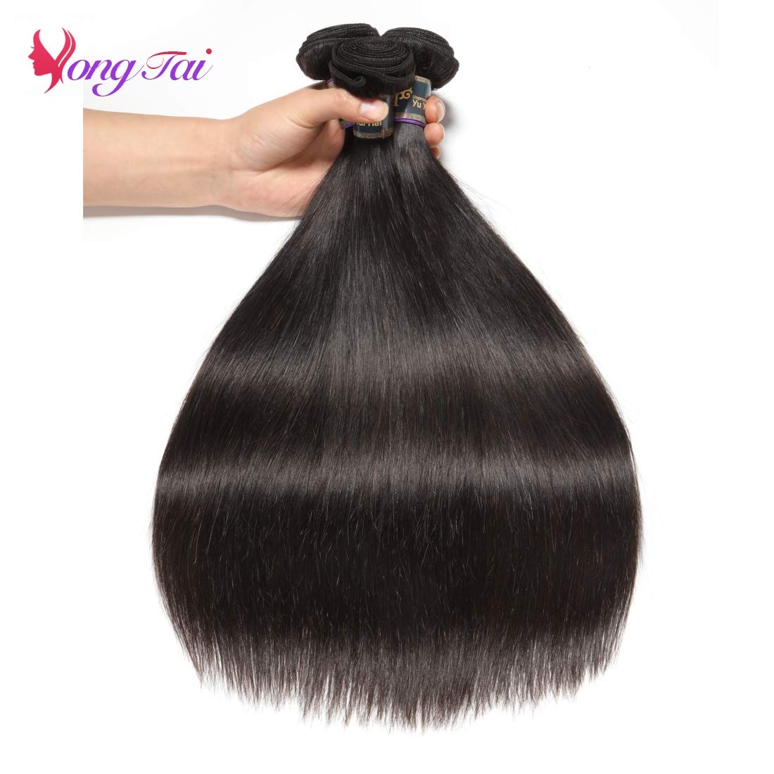 Malaysian Virgin Straight Hair with Lace Front 16 18 20+14 Inch 13x4 Ear to Ear Lace Frontal Closure with Bundles 100% Unprocessed Virgin Straight Human Hair Weave