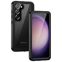 Lanhiem Samsung Galaxy S23+ Plus Case, IP68 Waterproof Dustproof Case with Built-in Screen Protector, Rugged Full Body Shockproof Protective Cover for Galaxy S23 Plus 6.6 Inch, Black/Clear
