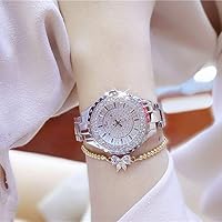 Wrist Watch Women Fashion Rhinestone Dress Watch Ladies Classic Luxury Bracelet Quartz Watch Watch(Color:A)
