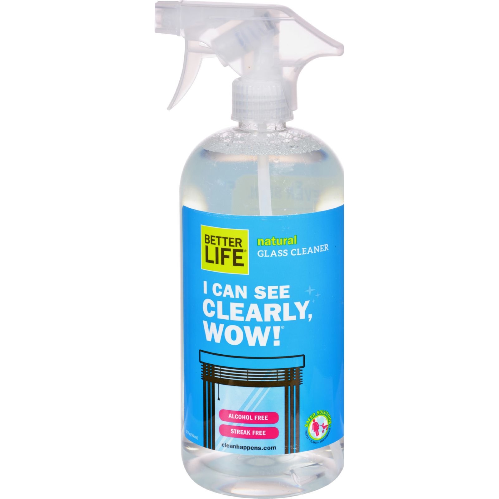 Better Life See Clearly Glass Cleaner - Natural - Alcohol Free - Streak Free - 32 fl oz (Pack of 4)