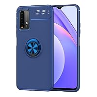 Ultra Slim Case For Xiaomi Redmi Note 9 4G(Domestic)Case,For Xiaomi Redmi 9 Power/Redmi 9T Case Soft TPU Shockproof Case Rotating Metal Magnetic Ring Kickstand Anti-Fall Protective Case Phone Back Cov