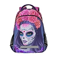 ALAZA Day Of Dead Sugar Skull Backpack Purse for Women Men Personalized Laptop Notebook Tablet School Bag Stylish Casual Daypack, 13 14 15.6 inch