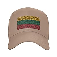 Flag of Lithuania with Polygon Effect Baseball Cap for Men Women Dad Hat Classic Adjustable Golf Hats