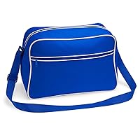 noTrash2003 Retro Shoulder Bag in the Design of the Seventies Polyester with Piping Includes Free Keyring, royal blue, Retro