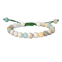 Amazonite Adjustable 8 mm Beads Bracelet Natural Healing Crystal Reiki Chakra Stone
