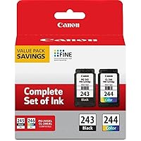Canon PG-243/CL-244 Black and Color Ink Cartridge Value Pack for Select PIXMA iP, MG, MX, TR, TS Series Printers, 2-Pack