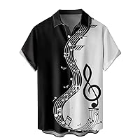 Men's Striped Printed Button Down Bowling Shirts Collared Short Sleeve Tee Shirts Summer Outdoor Leisure Tank Tops