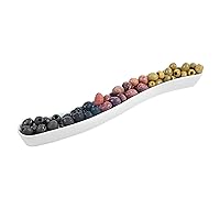Restaurantware Swerve 14 Ounce Olive Plate 1 Curved Olive Tray - Small Chip Resistant White Porcelain Olive Canoe Dishwasher Safe For Snacks Condiments Or Appetizers