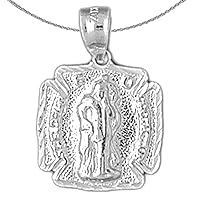Silver St. Florian Necklace | Rhodium-plated 925 Silver Saint Florian Pendant with 18