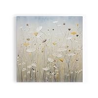 Wall Art Canvas for Dinning room. Field of Serenity: A Peaceful Tapestry of Blooming Vitality, 39 x 26 inch