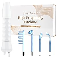 High Frequency Facial Wand - Uaike Portable Handheld Blue High Frequency Skin Facial Machine at Home - Skin Face Wand Device with 4 Different Blue Glass Tubes
