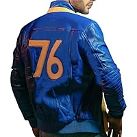 Vault Fallout 76 Jacket, Fallout 76 Blue Faux Leather Jacket, fallout jackets for men