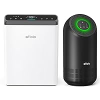 Afloia Air Purifiers with Laser Air Quality Sensor Europa White, Afloia Air Purifier for Pets Fillo Black