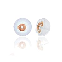 14K Rose Gold Silicone Bubble Earring Back Replacements