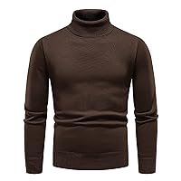 Quarter-Zip Sweater for Men Polo Slim Fit Pullover Business Casual Long Sleeve Turtleneck Sweaters