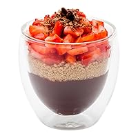 Restaurantware Forma 3 Ounce Mousse Glass Cups 10 Double Wall Trifle Cups - Does Not Chip Reusable Clear Glass Dessert Shooter Glasses Rolled Rim For Mini Appetizers Or Desserts