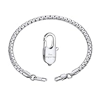 GOLDCHIC JEWELRY 4/6mm Stainless Steel Bracelet, Flat Box Chain Bracelet Men Women Jewelry Gift