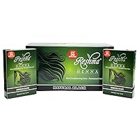 Reshma Beauty 30 Minute Henna Hair Color | Infused with Natural Herbs, For Soft Shiny Hair | Henna Hair Color/Dye, 100% Gray Coverage | Semi Permanent | Ayurveda Hair Products (Black, Pack Of 12)