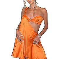 Women Y2K Bodycon Mini Dress Sexy Spaghetti Strap Backless Short Dress Summer Low Cut Lace Party Streetwear