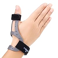 Silicone Thumb Brace for Arthritis Pain Relief, Semi-rigid Support for De Quervains, Trigger Finger, Women & Men, Right & Left Hands (Gray, M)