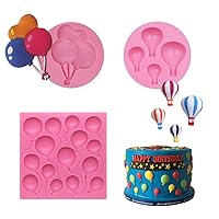 3Pack DIY Hot Air Balloon Silicone Fondant Molds Clay Molds for Wedding Baby Shower Cake Cupcake Topper Chocolate Candy Decoration
