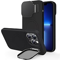 Silverback for iPhone 13 Pro Max Case with Stand, MagSafe-Compatible Case with Built-in Camera Cover,Magnetic Phone Case Liquid Silicone Shockproof for iPhone 13 Pro Max 6.7 inch - Black