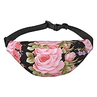 Rose Fanny Pack for Men Women Crossbody Bags Fashion Waist Bag Chest Bag Adjustable Belt Bag