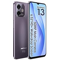 Ulefone Android 13 Mobile Phone Unlocked NOTE 16 PRO, Up to 16GB RAM+128GB ROM, 50MP+8MP Camera, DUAL SIM-Free Smartphone, 6.52'' HD+ Screen, 4400mAh Battery, Fingerprint+Face Unlock GPS Purple