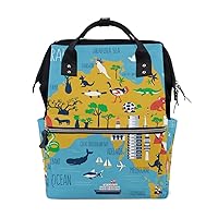 Diaper Bag Backpack Australia Map Casual Daypack Multi-Functional Nappy Bags