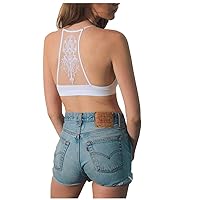 TD Collections Womens Tattoo Mesh Racerback Bralette