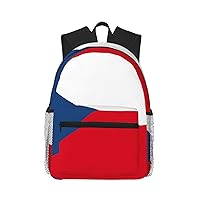 Flag Of The Czech Republic Print Backpack For Women Men, Laptop Bookbag,Lightweight Casual Travel Daypack