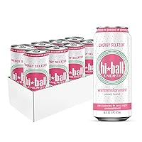 Hiball Energy Seltzer Water, Caffeinated Sparkling Water Made with Vitamin B12 and Vitamin B6, Sugar Free ,16 Fl Oz (Pack of 8), Watermelon