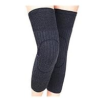 Unisex Winter Warm Thicken Cashmere Wool Knee Brace Support Pads Leg Warmers Thin Knee Sleeves for Men and Women Sports and Daily Wear (Dark Grey)