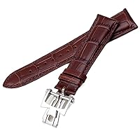 19mm 20mm 21mm 22mm Genuine Leather Watch Band for Vacheron Constantin Patrimony VC Men and Women Black Brown Cowhide Strap (Color : 10mm Gold Clasp, Size : 22mm)
