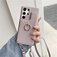Crossbody with Card Holder Phone Case for Samsung Galaxy S24 S23 S22 S21 Plus Note20 Ultra A14 A24 A33 A34 A53 A54 Leather Cover,Purple,for Galaxy S23 Plus