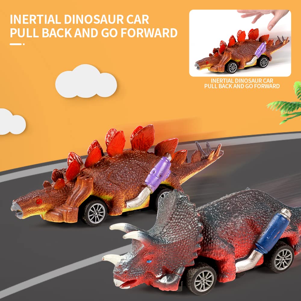 Dinosaur Toys Set for Kids ,POPQEEN Dinosaur Figures Playset with Activity Play Mat ,Storage Car Assembled Toys，Perfect Christmas Birthday Gifts for 4 5 6 7 8 Year Old Kids, Boys & Girls