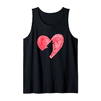 Funny Heart black Wolf Pet Wolf Lover Animal Valentines Day Tank Top
