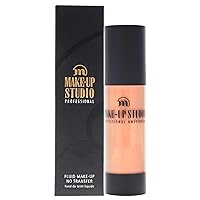 Amsterdam Make-Up Fluid Foundation No Transfer - Creates A Soft-Focus, Velvety Natural Finish - Delivers Long-Wearing Light To Medium Coverage - Wb3 Natural Beige - 1.18 Oz,S0658/NB