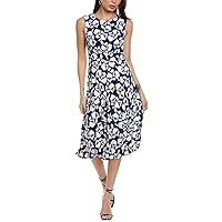 London Times Women's Sleeveless Fit and Flare Dress