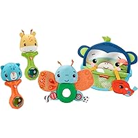 Fisher-Price Hello Senses Play Kit, curated Gift Set of Activity Toys for Infants Ages 3 Months and up