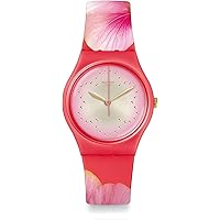 Swatch Unisex Adult Analogue Quartz Watch with Silicone Strap GZ321, Pink, One Size, Bracelet
