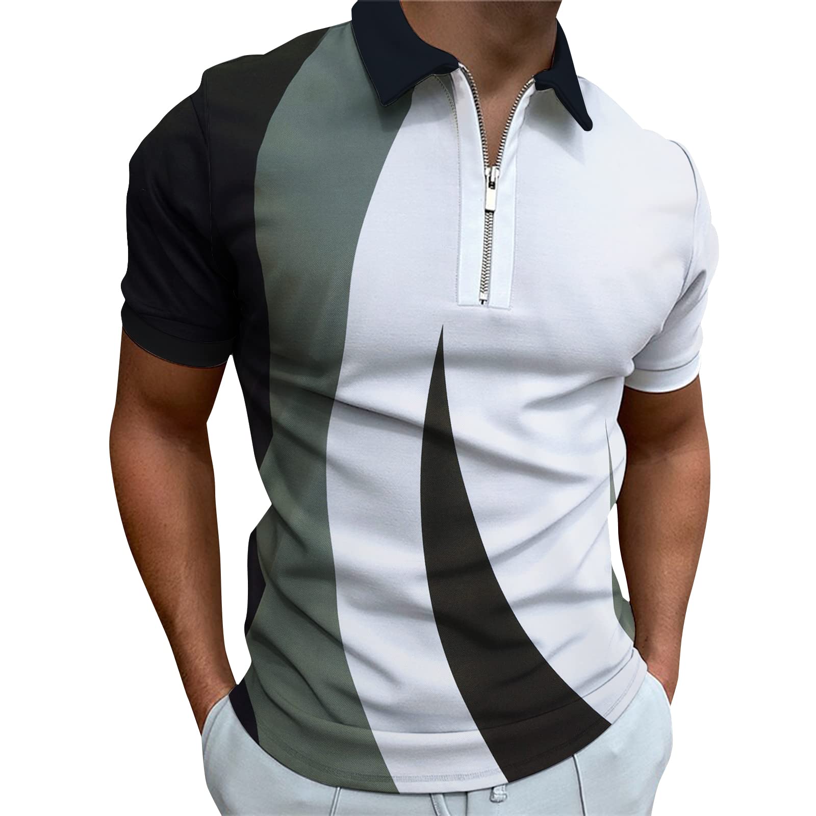 Mua Idgreatim Mens Zipper Polo Shirts Short Sleeve Casual Slim Fit Athletic  Tennis Golf Polos T-Shirt Tops trên Amazon Mỹ chính hãng 2023 Giaonhan247