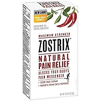 Zostrix Maximum Strength Natural Pain Relief Cream, Capsaicin Pain Reliever, Odor Free, 2 Ounce Tube