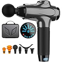 NA TAOTRON Massage Gun Professional Deep Tissue Percussion Muscle Massager Gun Handheld Electric Body Back Massager for Athletes with LCD Touch Screen and 6 Massage Heads (Black)